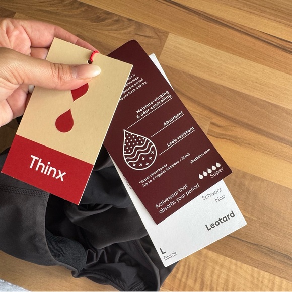 Thinx Super Absorbency Leotard‎ in Black Large NWT - Picture 8 of 8